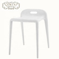 Wholesale cheap furniture chair plastic white stackable stool with low back