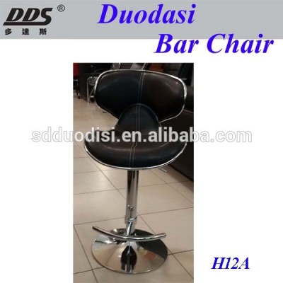 2016 Modern Adjustable steel chrome base and PU leather bar stool H12A